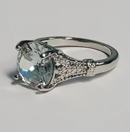 Rings POLLY R480 Silver Round Gemstone Ring