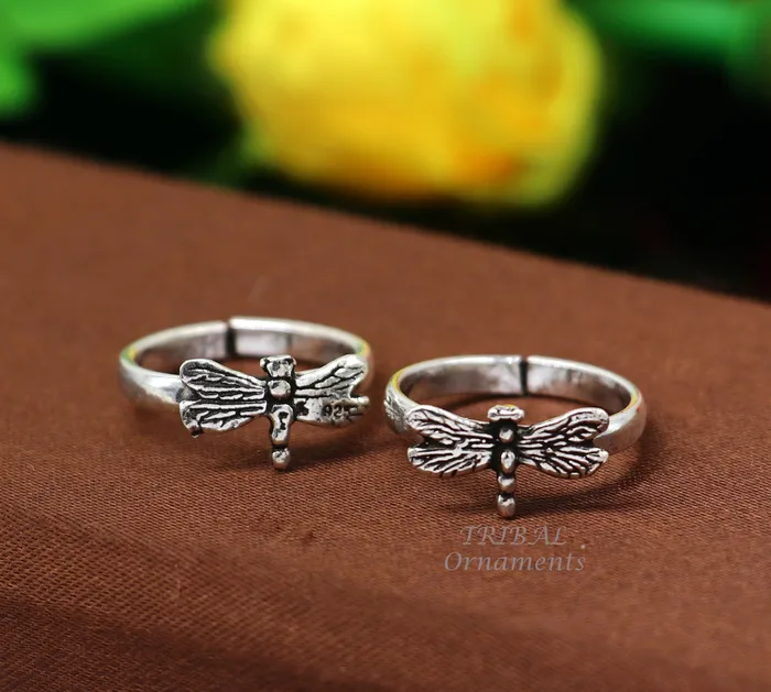 Rings TribalOrnaments 925 sterling silver handmade fabulous butterfly design toe ring band tribal belly dance vintage style ethnic jewelry ytr39 Rings TribalOrnaments 925 sterling silver handmade fabulous butterfly design toe ring band tribal belly dance vintage style ethnic jewelry ytr39