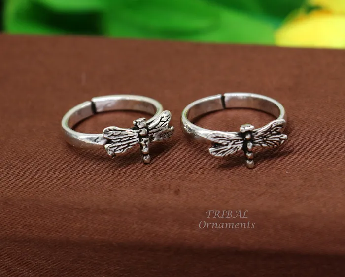 Rings TribalOrnaments 925 sterling silver handmade fabulous butterfly design toe ring band tribal belly dance vintage style ethnic jewelry ytr39