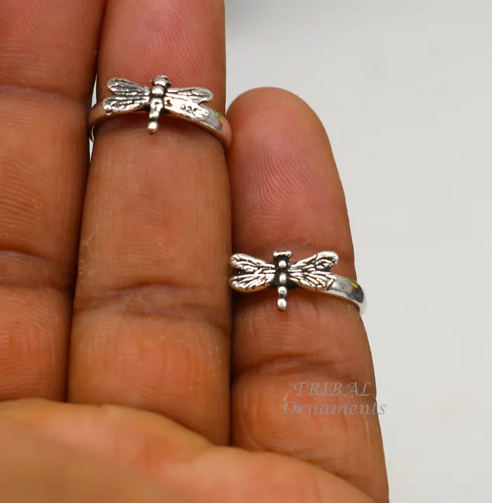 Rings TribalOrnaments 925 sterling silver handmade fabulous butterfly design toe ring band tribal belly dance vintage style ethnic jewelry ytr39