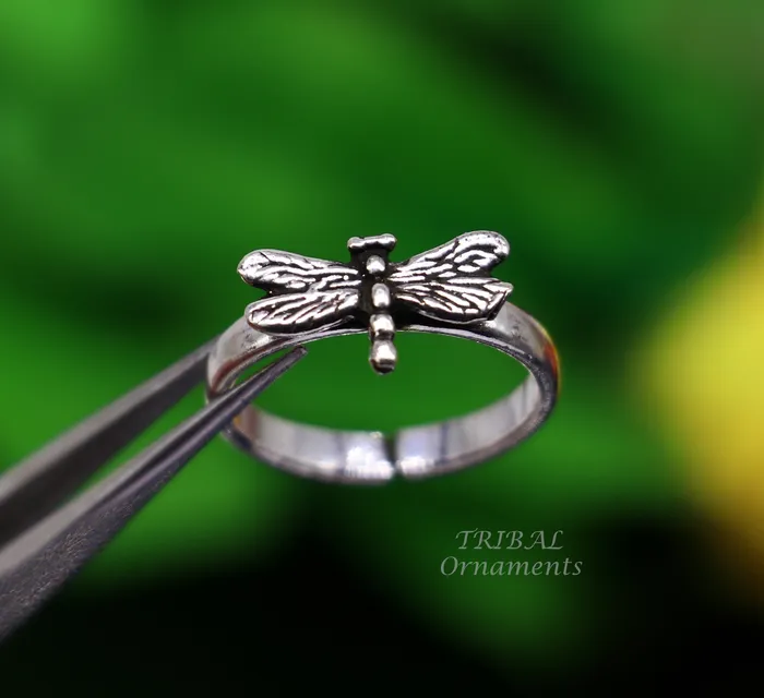 Rings TribalOrnaments 925 sterling silver handmade fabulous butterfly design toe ring band tribal belly dance vintage style ethnic jewelry ytr39