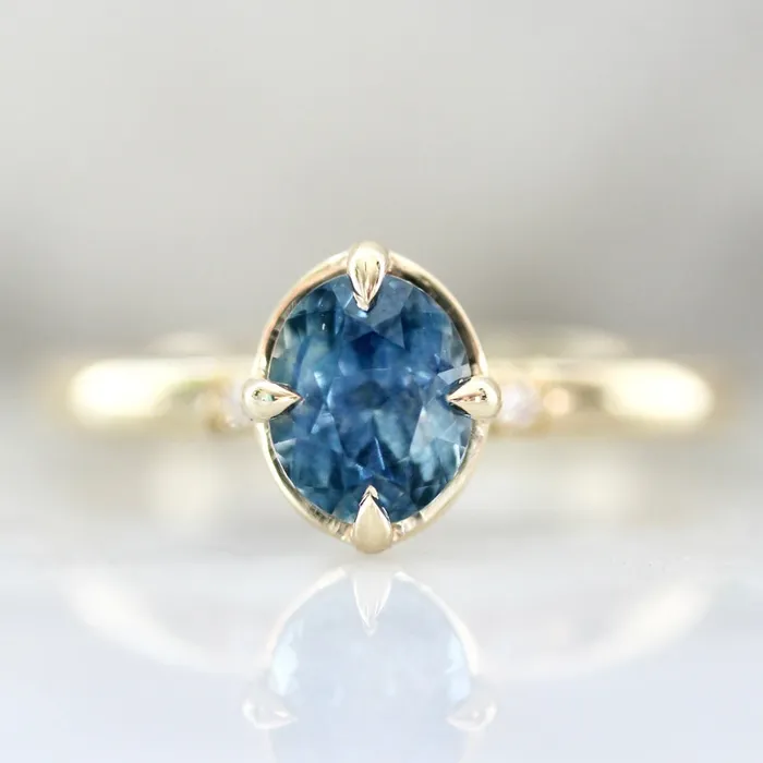 Rings Yuliya Chorna Cerulean City Blue Oval Cut Montana Sapphire Ring
