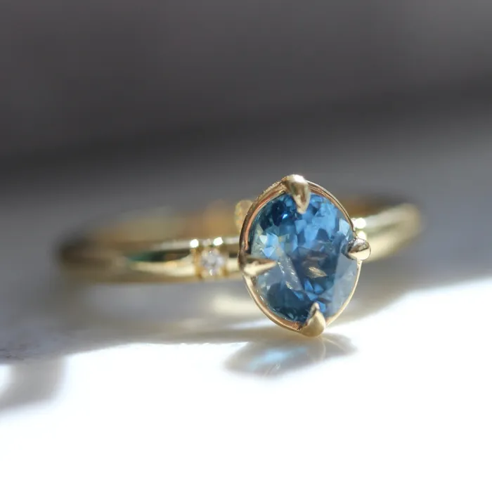 Rings Yuliya Chorna Cerulean City Blue Oval Cut Montana Sapphire Ring