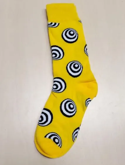SF1125 Yellow Swirl Design Socks POLLY Rings