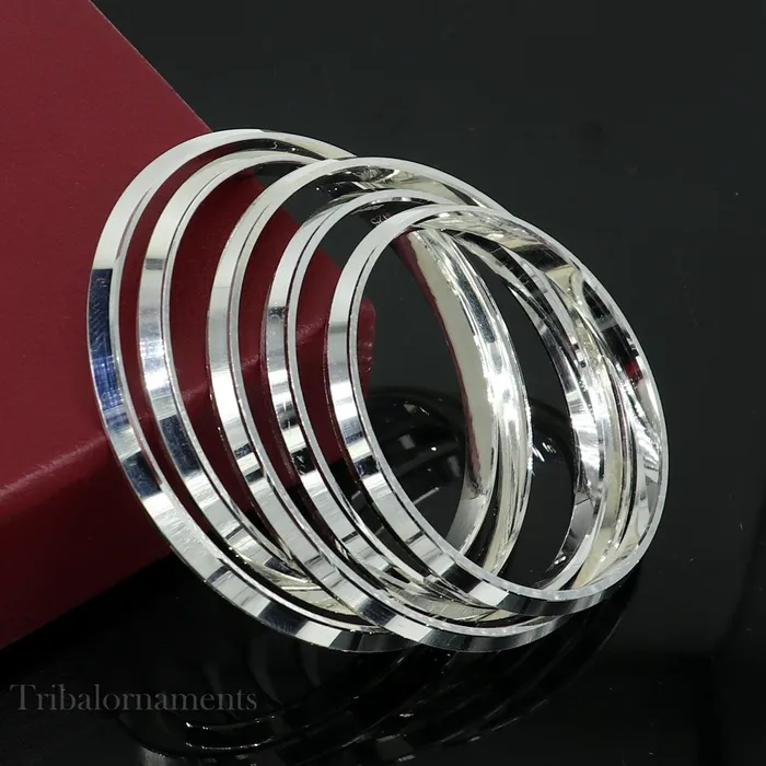 Solid 925 sterling silver handmade punjabi sikha bangle bracelet kada all sized mens or girls bangle kada daily use jewelry nsk366 TRIBAL ORNAMENTS Bracelets