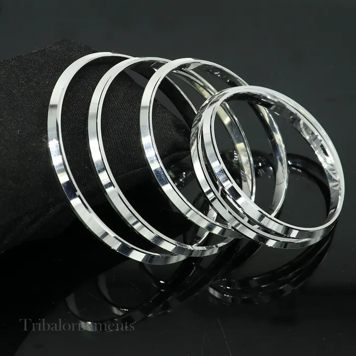 Solid 925 sterling silver handmade punjabi sikha bangle bracelet kada all sized mens or girls bangle kada daily use jewelry nsk366 TRIBAL ORNAMENTS Bracelets