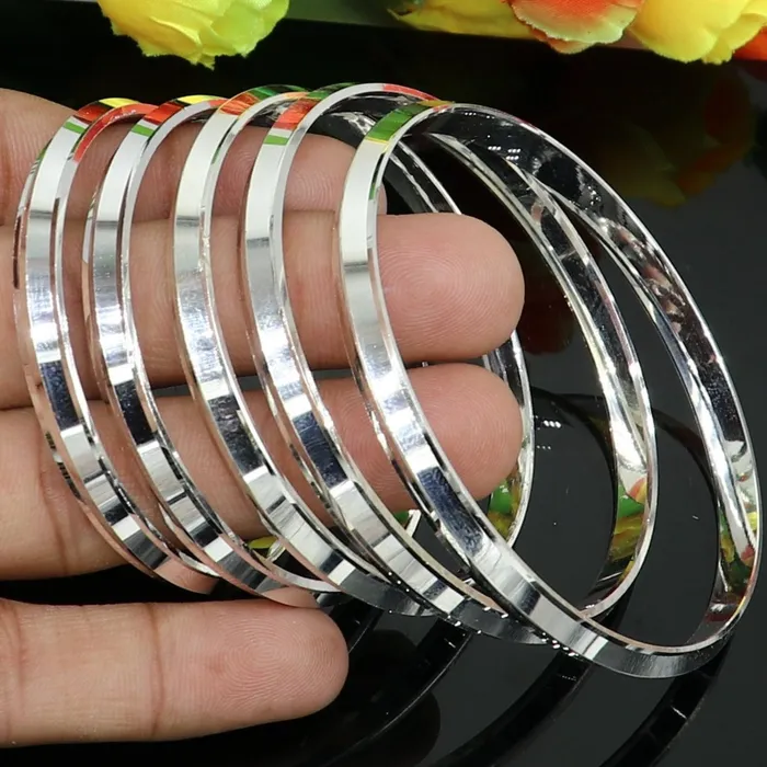 Solid 925 sterling silver handmade punjabi sikha bangle bracelet kada all sized mens or girls bangle kada daily use jewelry nsk366 TRIBAL ORNAMENTS Bracelets