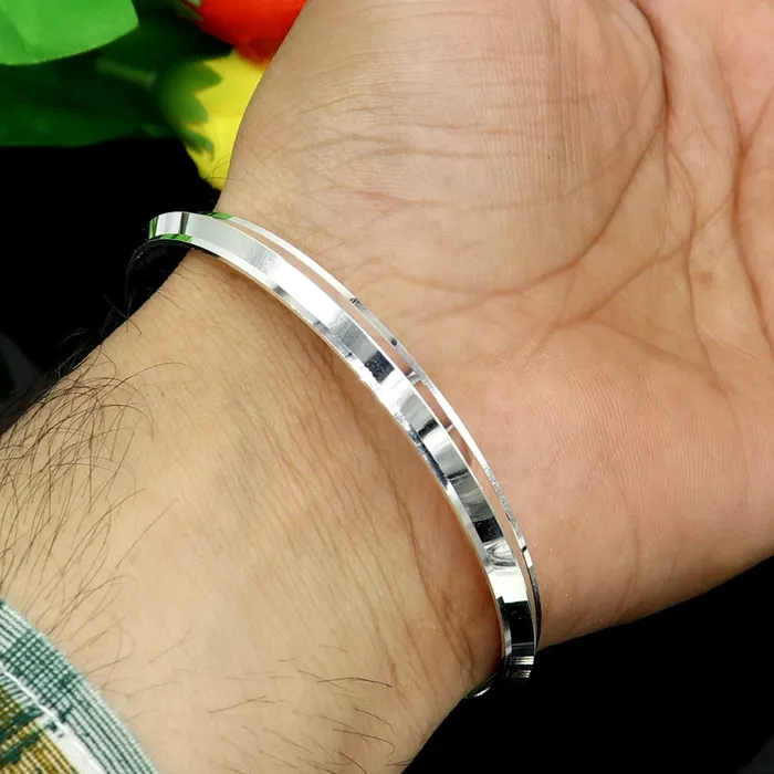 Solid 925 sterling silver handmade punjabi sikha bangle bracelet kada all sized mens or girls bangle kada daily use jewelry nsk366 TRIBAL ORNAMENTS Bracelets