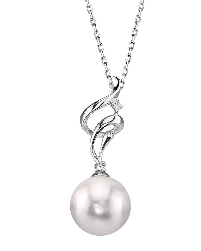 spt Necklaces Akoya Pearl Diamond Aria Pendant