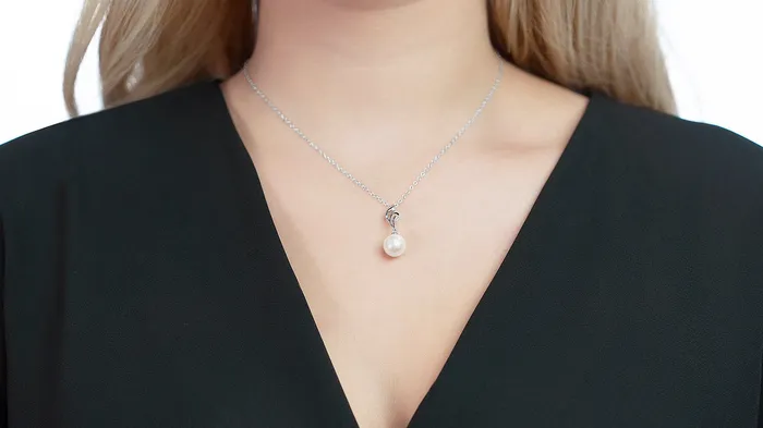 spt Necklaces Akoya Pearl Diamond Aria Pendant