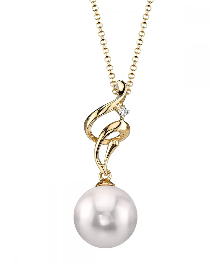 spt Necklaces Akoya Pearl Diamond Aria Pendant