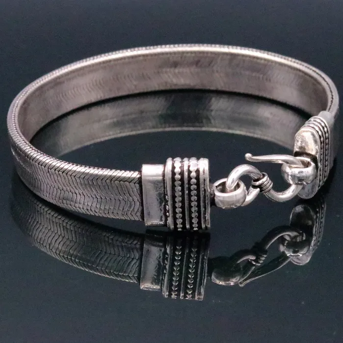 TRIBAL ORNAMENTS Bracelets 85 Vintage solid Handmade 925 sterling silver solid wheat chain foxtail chain bracelet unisex awesome jewelry for gifting sbr67 TRIBAL ORNAMENTS Bracelets 85 Vintage solid Handmade 925 sterling silver solid wheat chain foxtail chain bracelet unisex awesome jewelry for gifting sbr67