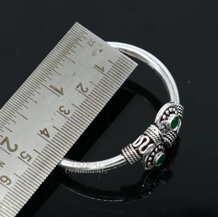 TRIBAL ORNAMENTS Bracelets 925 sterling silver handmade plain shiny baby bangle bracelet kada excellent gifting kids bracelet stylish gifting kada nsk533