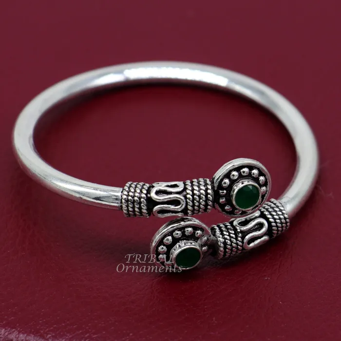 TRIBAL ORNAMENTS Bracelets 925 sterling silver handmade plain shiny baby bangle bracelet kada excellent gifting kids bracelet stylish gifting kada nsk533
