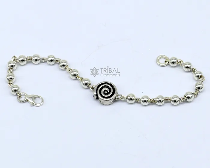 TRIBAL ORNAMENTS Bracelets All sizes 925 sterling silver beaded bracelet or anklet for girls and kidsyour baby silver Nazariyanazarbattu bbr501