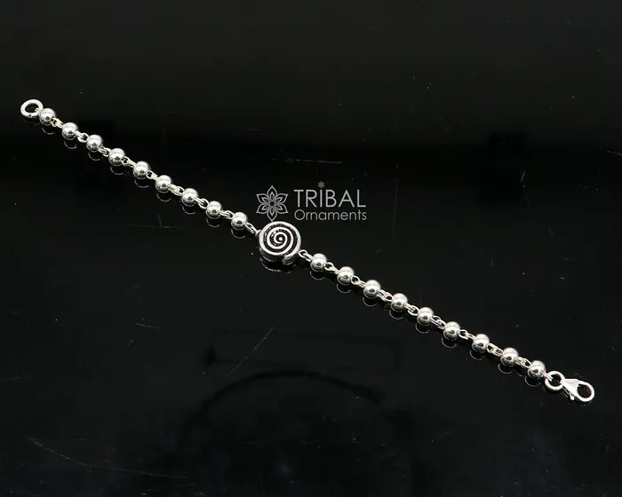 TRIBAL ORNAMENTS Bracelets All sizes 925 sterling silver beaded bracelet or anklet for girls and kidsyour baby silver Nazariyanazarbattu bbr501