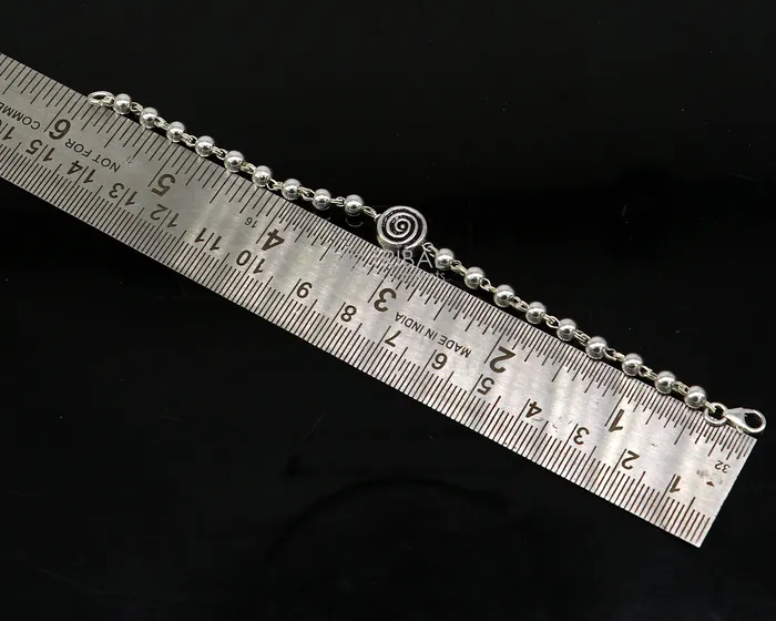 TRIBAL ORNAMENTS Bracelets All sizes 925 sterling silver beaded bracelet or anklet for girls and kidsyour baby silver Nazariyanazarbattu bbr501