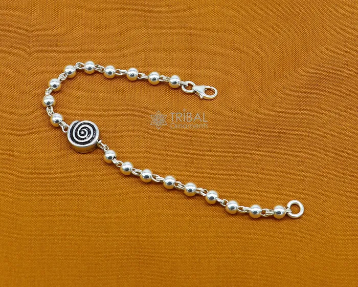 TRIBAL ORNAMENTS Bracelets All sizes 925 sterling silver beaded bracelet or anklet for girls and kidsyour baby silver Nazariyanazarbattu bbr501