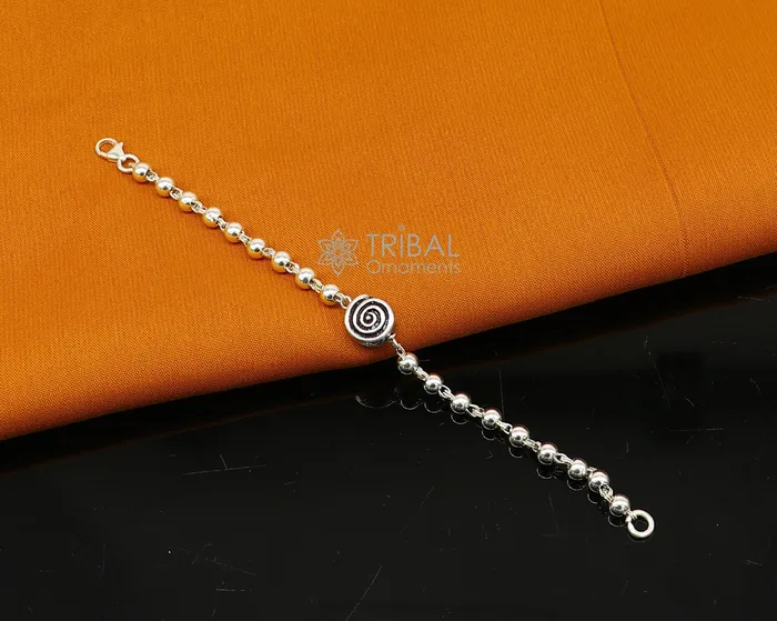 TRIBAL ORNAMENTS Bracelets All sizes 925 sterling silver beaded bracelet or anklet for girls and kidsyour baby silver Nazariyanazarbattu bbr501