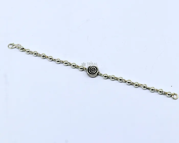 TRIBAL ORNAMENTS Bracelets All sizes 925 sterling silver beaded bracelet or anklet for girls and kidsyour baby silver Nazariyanazarbattu bbr501