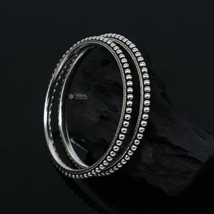 TRIBAL ORNAMENTS Bracelets Cultural trendy 925 sterling silver handmade gorgeous bangle bracelet with excellent silver ball work tribal wedding fancy jewelry nba398 TRIBAL ORNAMENTS Bracelets Cultural trendy 925 sterling silver handmade gorgeous bangle bracelet with excellent silver ball work tribal wedding fancy jewelry nba398