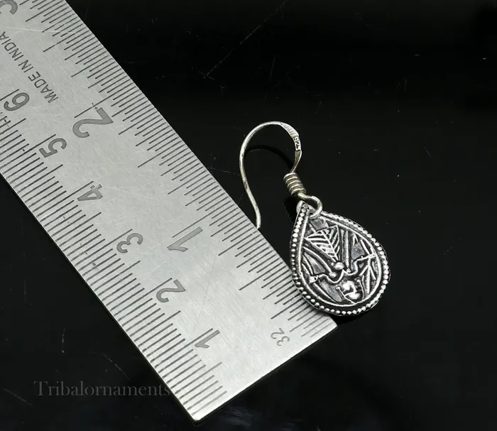 TRIBAL ORNAMENTS Earrings Vintage style 925 sterling silver excellent customized traditional indian style hoops earring amazing tribal ethnic earring ear958