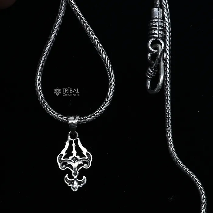 TRIBAL ORNAMENTS Necklaces 925 sterling silver lord shiva TRIDENT TRISHUL PENDANT high quality pendant silver necklace locket nsp697 TRIBAL ORNAMENTS Necklaces 925 sterling silver lord shiva TRIDENT TRISHUL PENDANT high quality pendant silver necklace locket nsp697