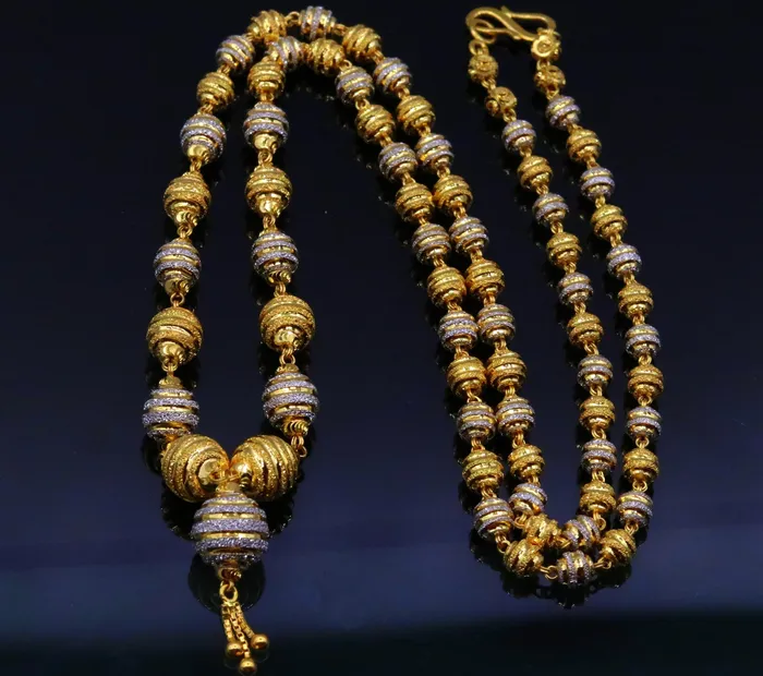 TRIBAL ORNAMENTS Necklaces Vintage antique design handmade fabulous handcrafted 22kt gold beads chain necklace girls womens gorgeous jewelry TRIBAL ORNAMENTS Necklaces Vintage antique design handmade fabulous handcrafted 22kt gold beads chain necklace girls womens gorgeous jewelry