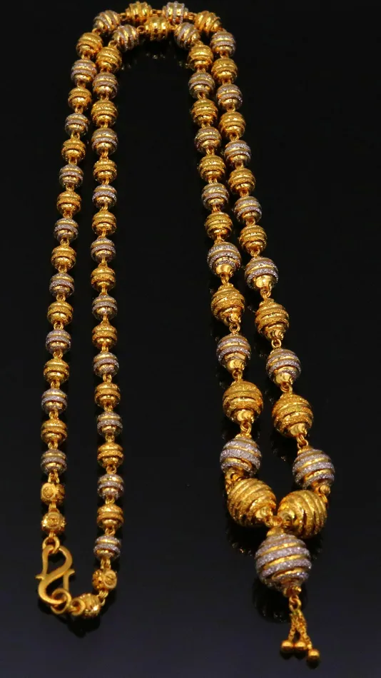 TRIBAL ORNAMENTS Necklaces Vintage antique design handmade fabulous handcrafted 22kt gold beads chain necklace girls womens gorgeous jewelry