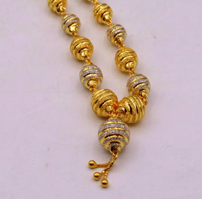 TRIBAL ORNAMENTS Necklaces Vintage antique design handmade fabulous handcrafted 22kt gold beads chain necklace girls womens gorgeous jewelry