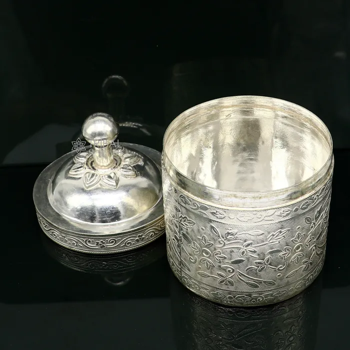 TRIBAL ORNAMENTS Rings 4 925 solid silver utensils vintage style trinket box containercasket box bridal floral work box jewelry box silver utensils stb841