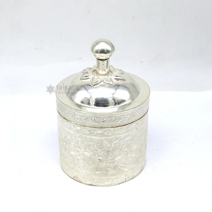 TRIBAL ORNAMENTS Rings 4 925 solid silver utensils vintage style trinket box containercasket box bridal floral work box jewelry box silver utensils stb841