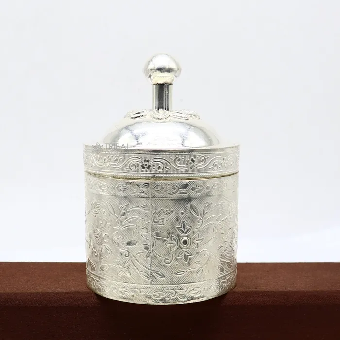 TRIBAL ORNAMENTS Rings 4 925 solid silver utensils vintage style trinket box containercasket box bridal floral work box jewelry box silver utensils stb841