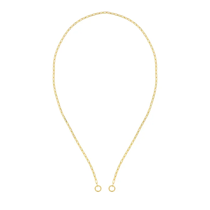 14K Yellow Gold 25mm Paperclip Split Chain Necklace Croghans Necklaces