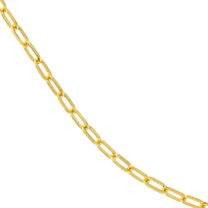 14K Yellow Gold 25mm Paperclip Split Chain Necklace Croghans Necklaces