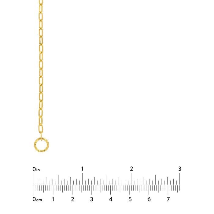 14K Yellow Gold 25mm Paperclip Split Chain Necklace Croghans Necklaces