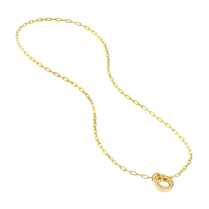 14K Yellow Gold 25mm Paperclip Split Chain Necklace Croghans Necklaces