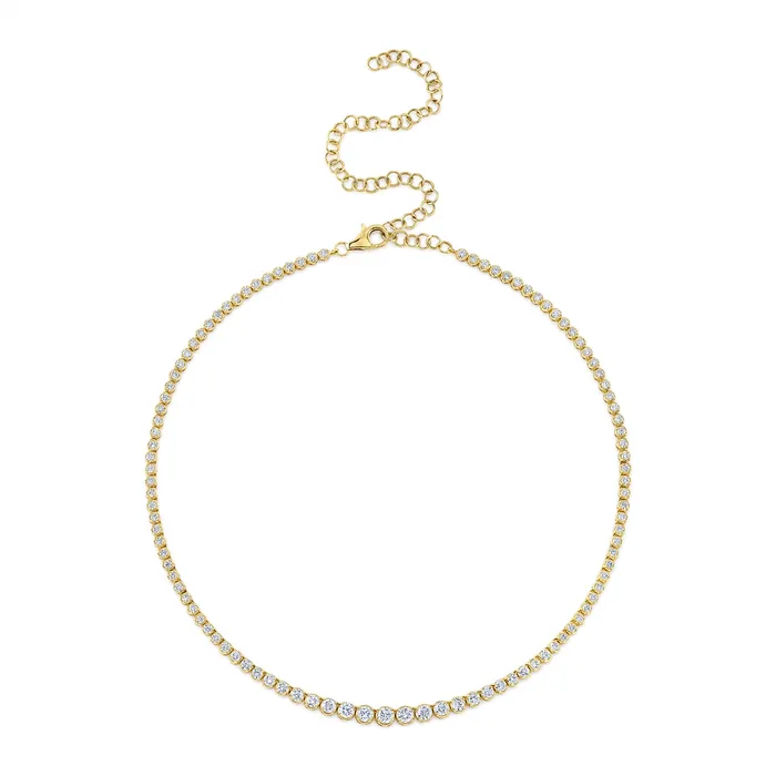 14K Yellow Gold Gradual Diamond Necklace Meierotto Jewelers Necklaces