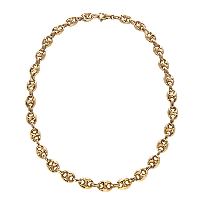 14K Yellow Gold Italian Puffy Mariner Link Chain Necklace Croghans Necklaces 14K Yellow Gold Italian Puffy Mariner Link Chain Necklace Croghans Necklaces