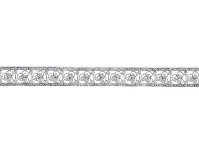 18k White Gold Filigree Pave Diamond Bracelet CJ Charles Jewelers Bracelets 18k White Gold Filigree Pave Diamond Bracelet CJ Charles Jewelers Bracelets