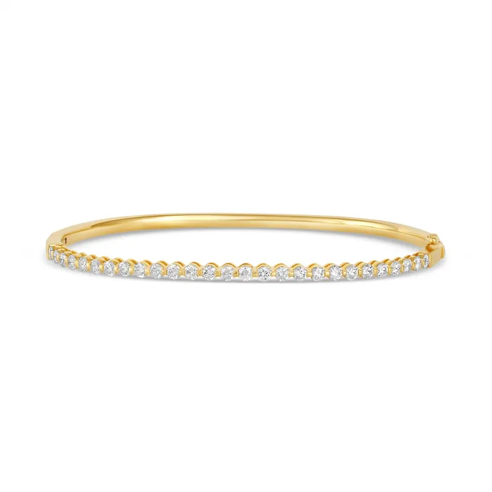 18K Yellow Gold Diamond Clasped Bangle Meierotto Jewelers PreStyled Sets 18K Yellow Gold Diamond Clasped Bangle Meierotto Jewelers PreStyled Sets