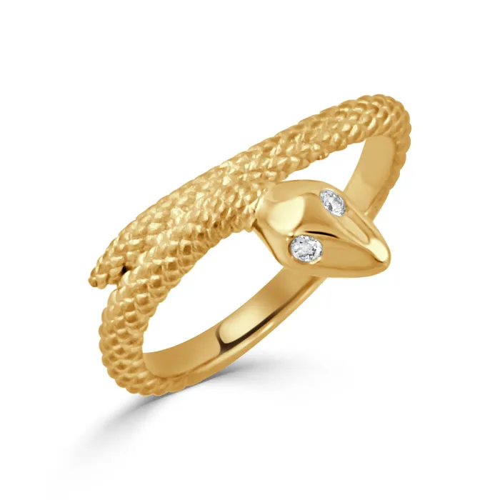 18K Yellow Gold Serpent Ring Croghans Rings
