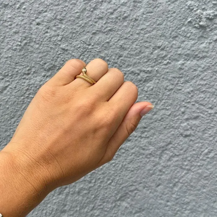 18K Yellow Gold Serpent Ring Croghans Rings