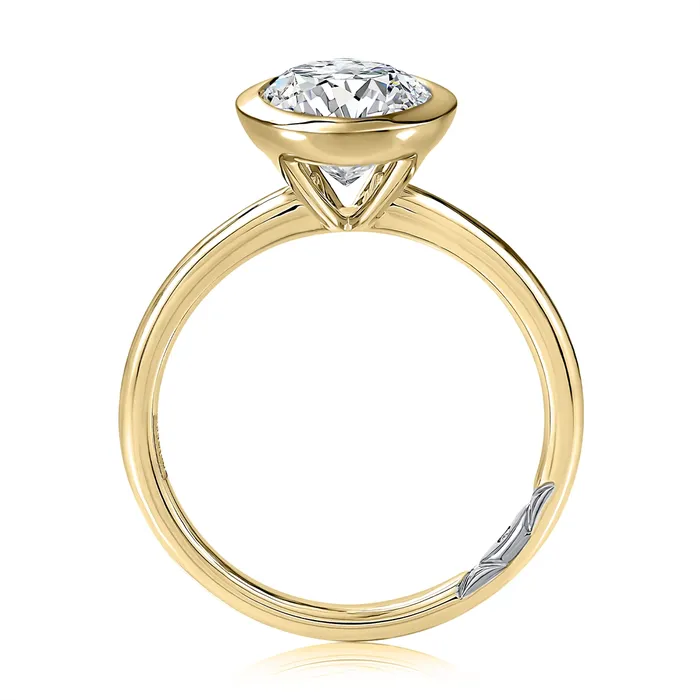 A Jaffe A Jaffe 14K Yellow Gold Oval Bezel Set Solitaire Ring Rings