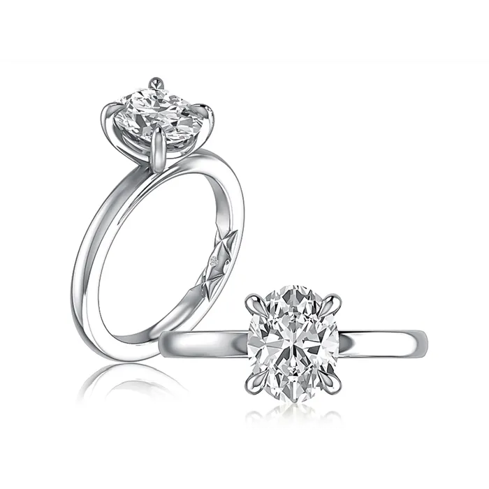 A Jaffe Rings A Jaffe 14K White Gold Solitaire Ring Oval Head
