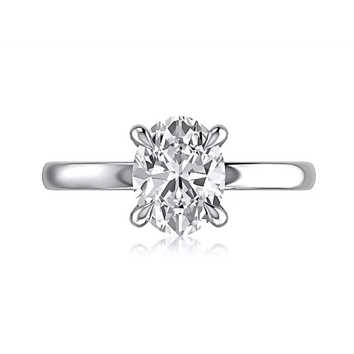 A Jaffe Rings A Jaffe 14K White Gold Solitaire Ring Oval Head