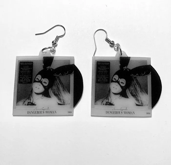 Ariana Grande Dangerous Woman Vinyl Album Handmade Earrings Sam Makes Things Earrings