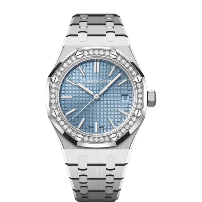 Audemars Piguet Audemars Piguet Royal Oak Selfwinding 50th Anniversary 37mm Watch Ref 15551STZZ1356ST01 Light Blue Dial Stainless Steel Bracelet Bracelets Audemars Piguet Audemars Piguet Royal Oak Selfwinding 50th Anniversary 37mm Watch Ref 15551STZZ1356ST01 Light Blue Dial Stainless Steel Bracelet Bracelets