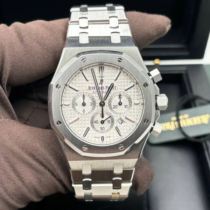 Audemars Piguet Royal Oak Chronograph 41mm Mens Watch Ref 26320STOO1220ST02 Silver Dial Stainless Steel Bracelet Audemars Piguet Bracelets