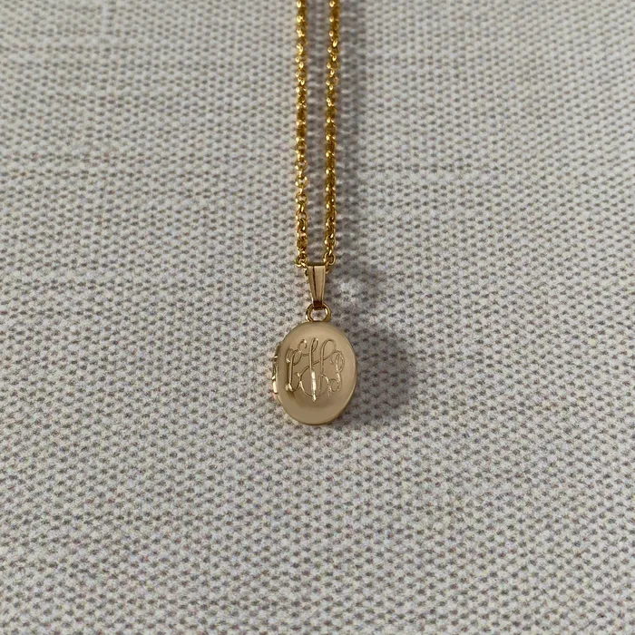 Baby 14K Gold Filled Oval Locket Necklace Croghans Necklaces